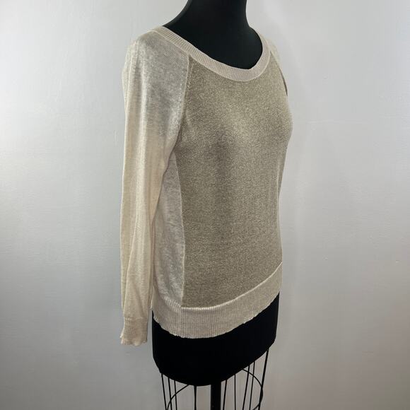 Christopher Fischer Beige Long Sleeve Wide Neck Pullover Casual Sweater Size XS - Picture 2 of 7